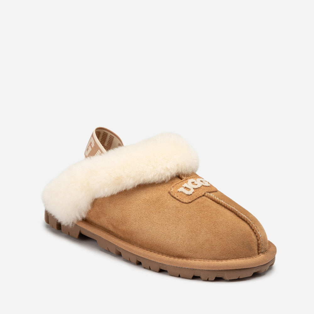 COQUETTE EMB LOGO SLIPPER (ELASTIC LOGO & WOOL STRAP) OZWEAR UGG OB114DE