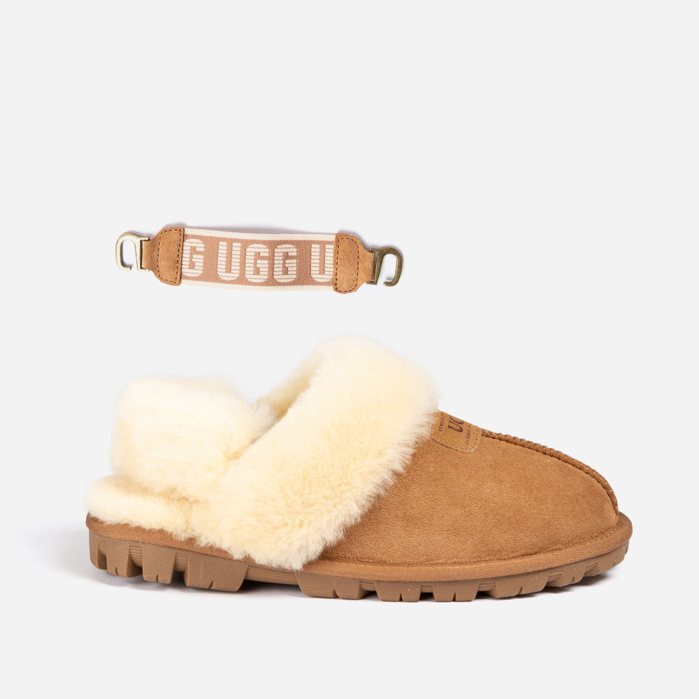 COQUETTE SLIPPER (ELASTIC LOGO & WOOL STRAP) OZWEAR UGG