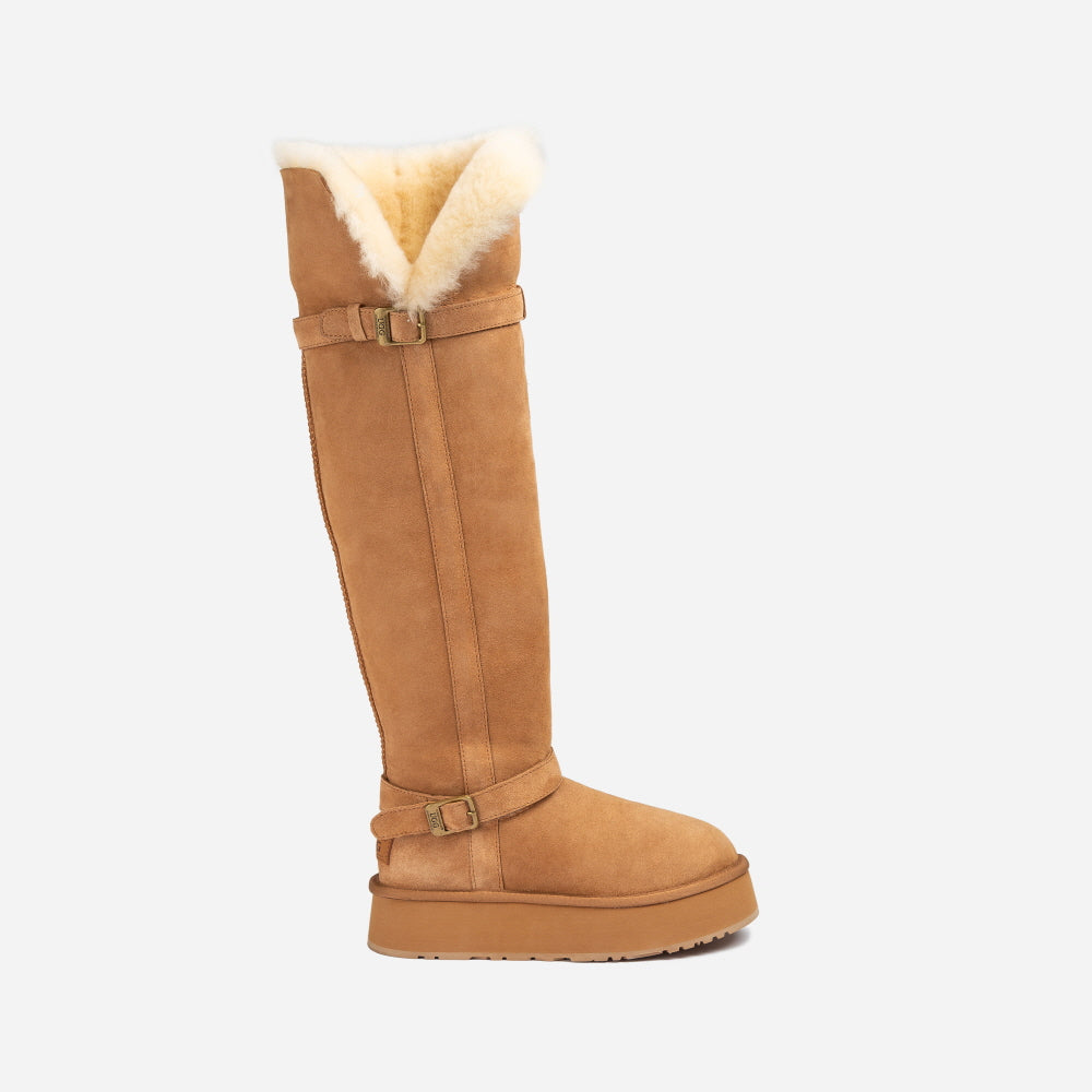 BUCKLE TALL PLATFORM BOOTS OZWEAR UGG