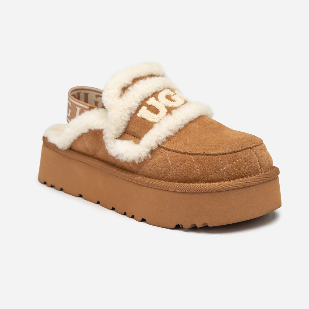 VIOLET MATELASSÉ SHEARLING PLATFORM SLIPPER(DETACHABLE  FEATURE) OZWEAR UGG OB938PMD