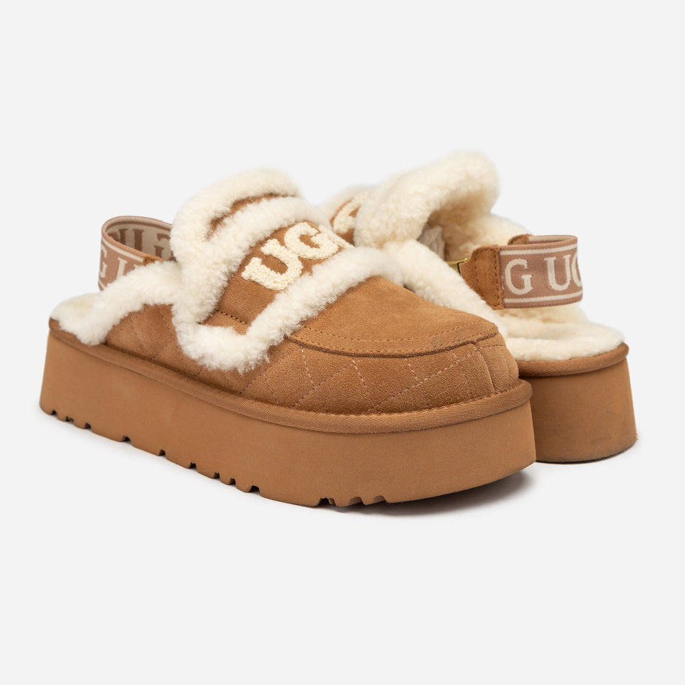 VIOLET MATELASSÉ SHEARLING PLATFORM SLIPPER(DETACHABLE  FEATURE) OZWEAR UGG OB938PMD