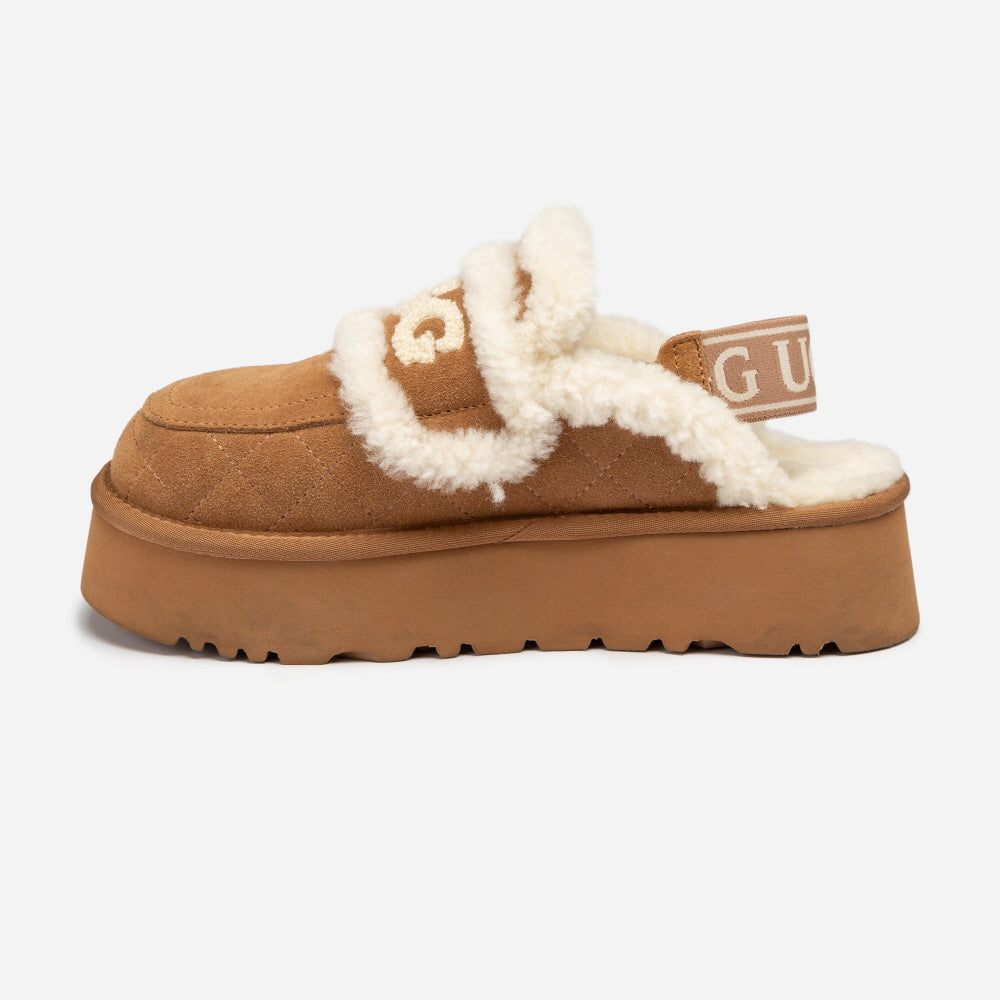 VIOLET MATELASSÉ SHEARLING PLATFORM SLIPPER(DETACHABLE  FEATURE) OZWEAR UGG OB938PMD