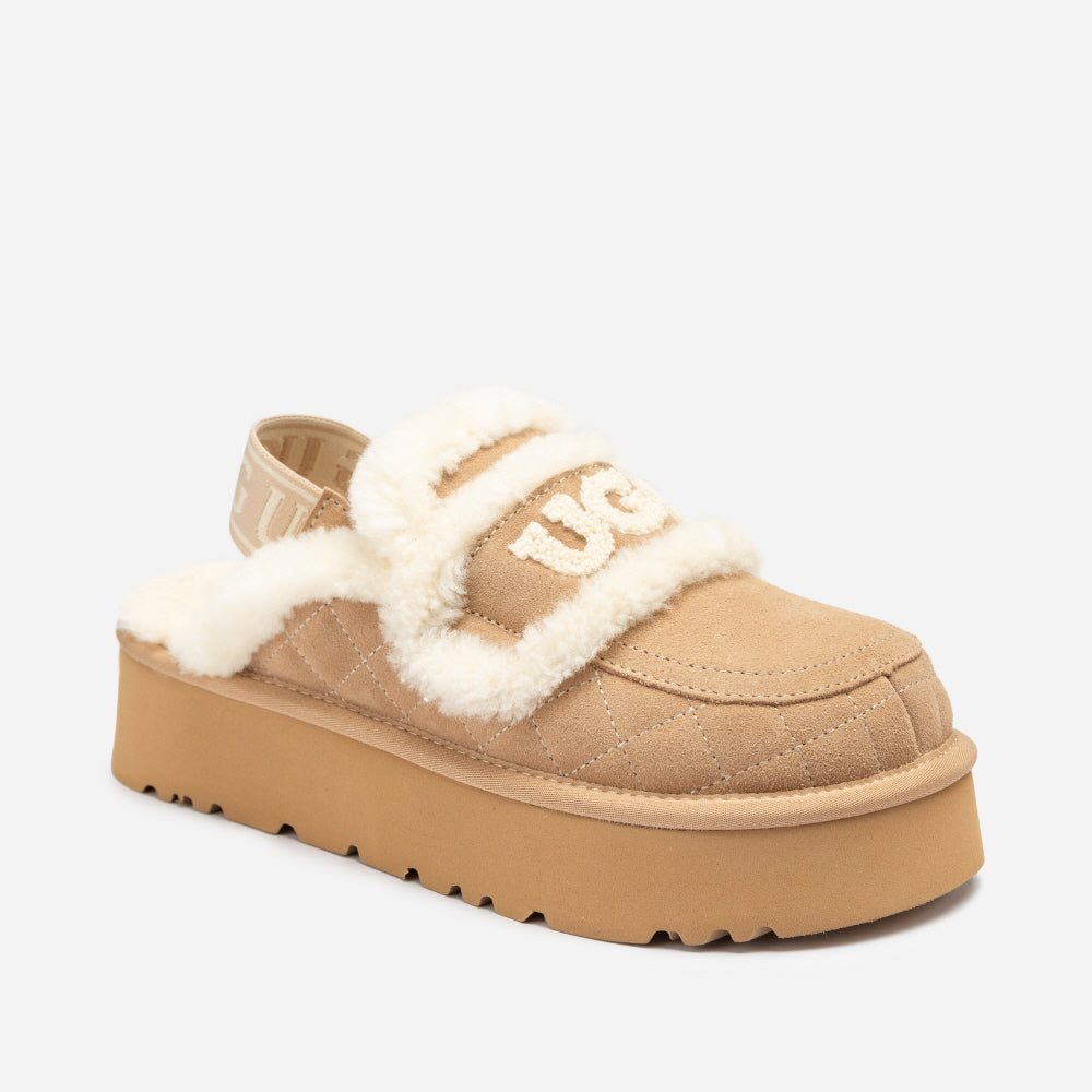 VIOLET MATELASSÉ SHEARLING PLATFORM SLIPPER(DETACHABLE  FEATURE) OZWEAR UGG OB938PMD