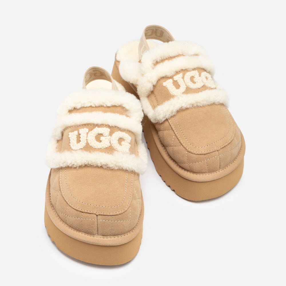 VIOLET MATELASSÉ SHEARLING PLATFORM SLIPPER(DETACHABLE  FEATURE) OZWEAR UGG OB938PMD