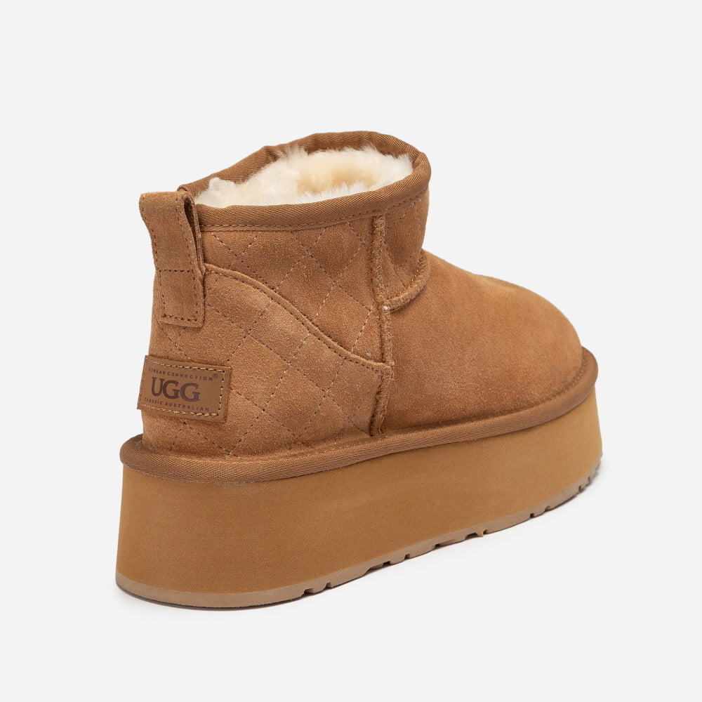 CLASSIC PLATFORM KNIT LOGO MATELASSÉ ULTRA MINI BOOT OZWEAR UGG OB658PLM