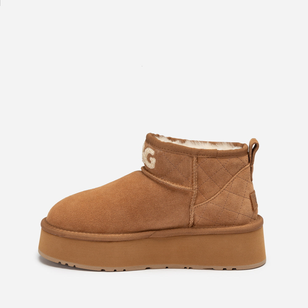CLASSIC PLATFORM KNIT LOGO MATELASSÉ ULTRA MINI BOOT OZWEAR UGG OB658PLM