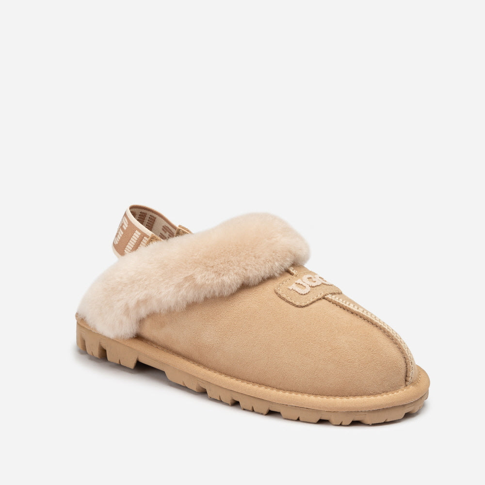 COQUETTE EMB LOGO SLIPPER (ELASTIC LOGO & WOOL STRAP) OZWEAR UGG OB114DE