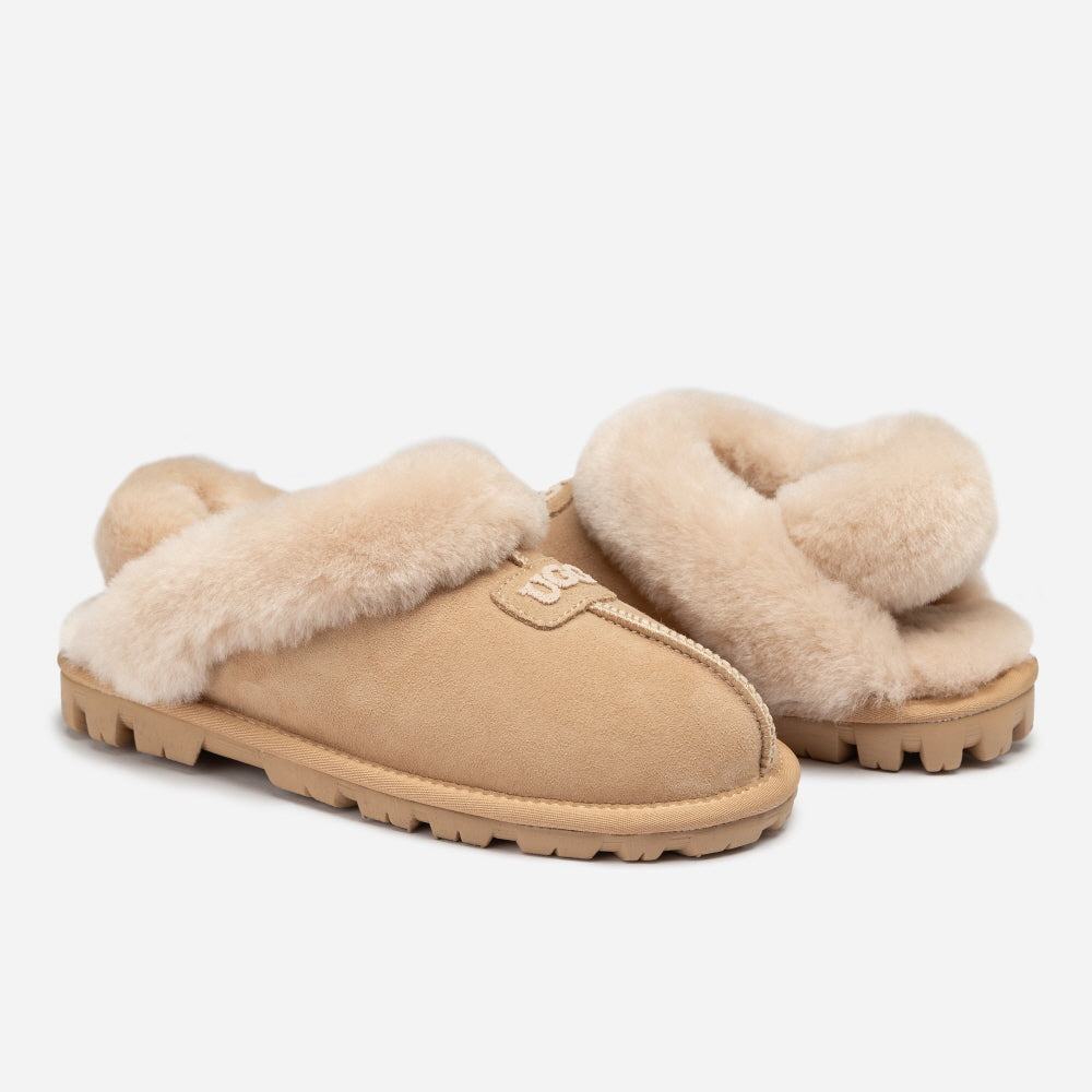 COQUETTE EMB LOGO SLIPPER (ELASTIC LOGO & WOOL STRAP) OZWEAR UGG OB114DE