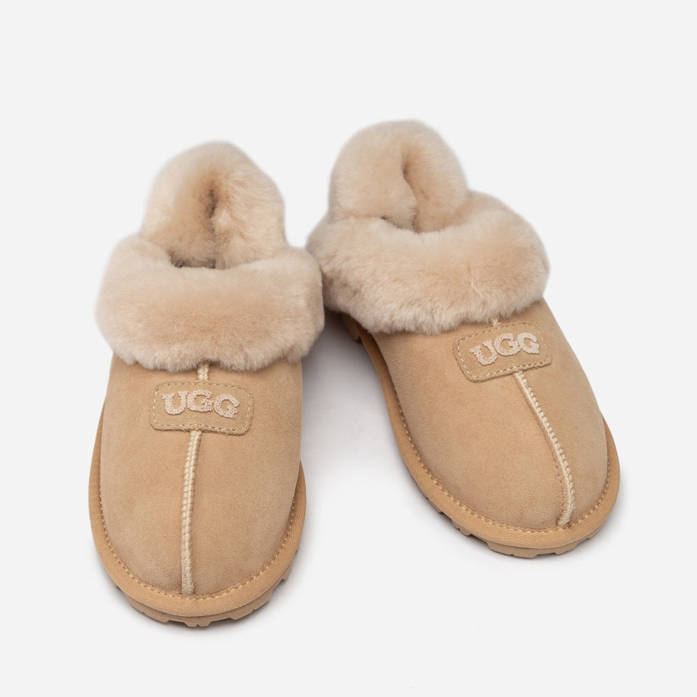 COQUETTE EMB LOGO SLIPPER (ELASTIC LOGO & WOOL STRAP) OZWEAR UGG OB114DE