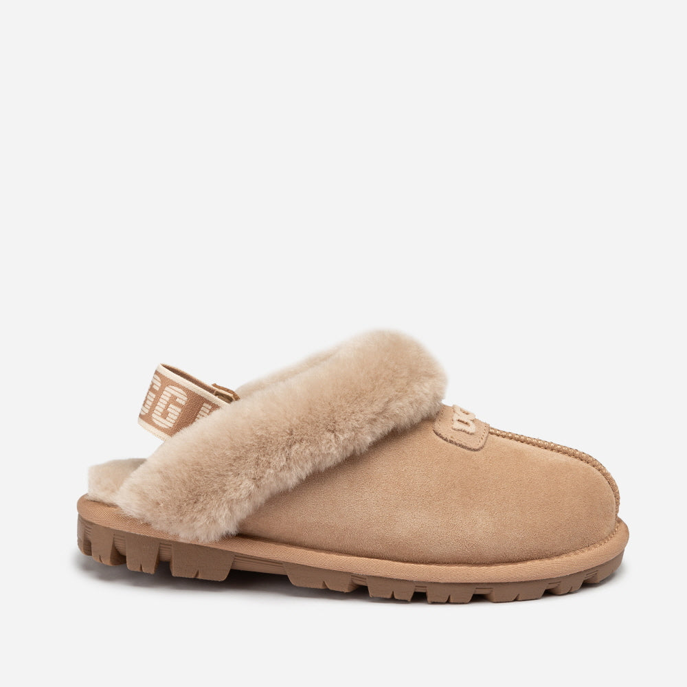 COQUETTE EMB LOGO SLIPPER (ELASTIC LOGO & WOOL STRAP) OZWEAR UGG OB114DE
