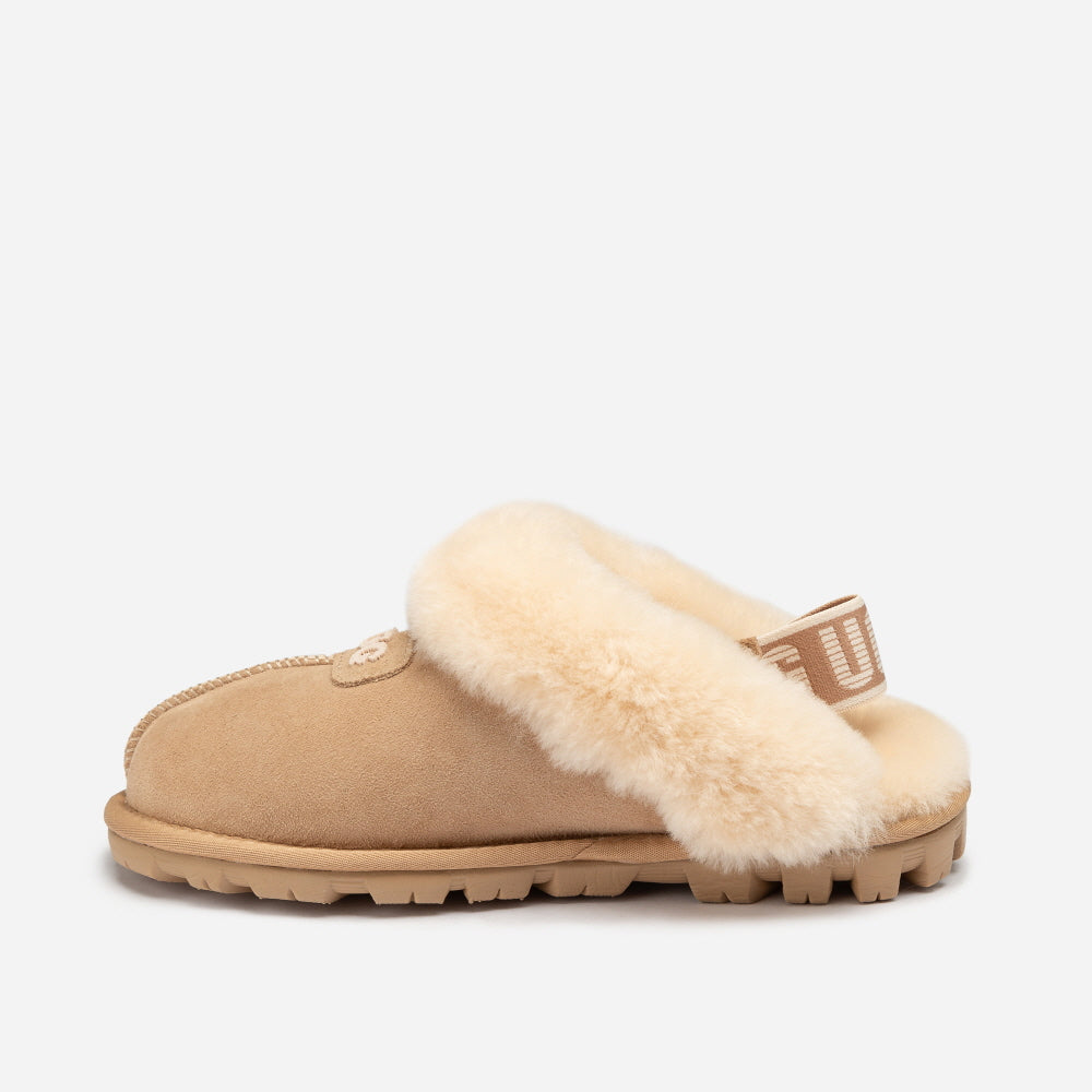 COQUETTE EMB LOGO SLIPPER (ELASTIC LOGO & WOOL STRAP) OZWEAR UGG OB114DE