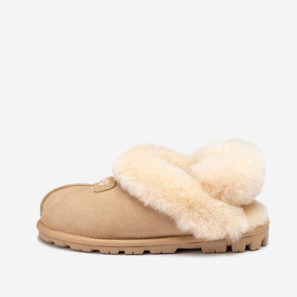 COQUETTE EMB LOGO SLIPPER (ELASTIC LOGO & WOOL STRAP) OZWEAR UGG OB114DE
