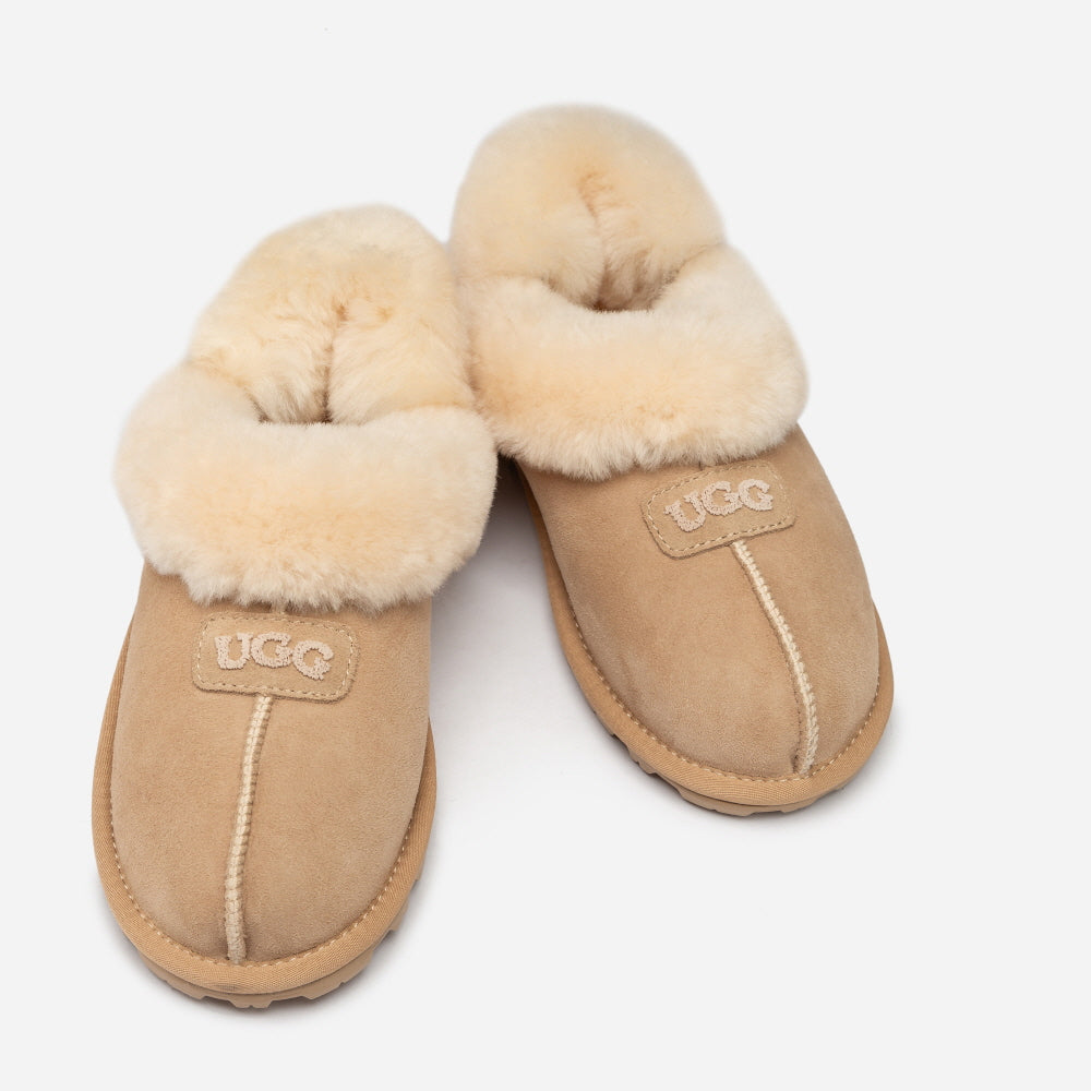COQUETTE EMB LOGO SLIPPER (ELASTIC LOGO & WOOL STRAP) OZWEAR UGG OB114DE