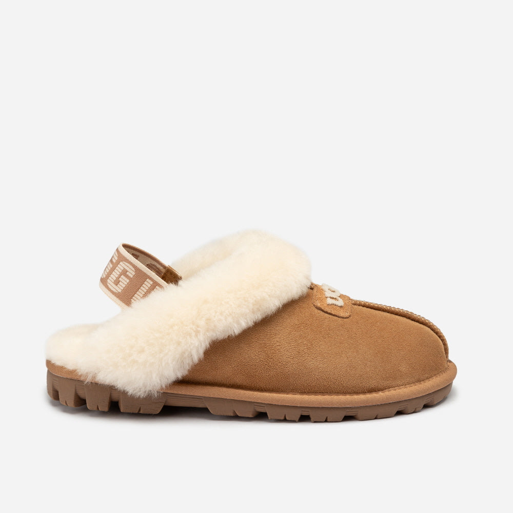 COQUETTE EMB LOGO SLIPPER (ELASTIC LOGO & WOOL STRAP) OZWEAR UGG OB114DE