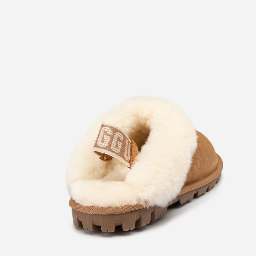 COQUETTE EMB LOGO SLIPPER (ELASTIC LOGO & WOOL STRAP) OZWEAR UGG OB114DE