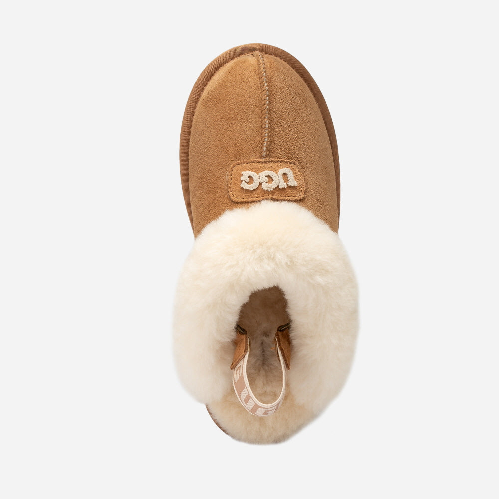COQUETTE EMB LOGO SLIPPER (ELASTIC LOGO & WOOL STRAP) OZWEAR UGG OB114DE