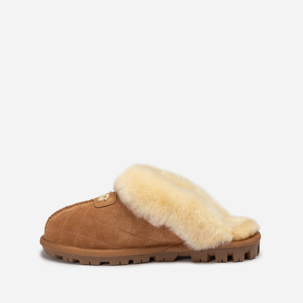 COQUETTE MATELASSE EMB LOGO SLIPPER (ELASTIC LOGO & WOOL STRAP) OZWEAR UGG OB114MDE