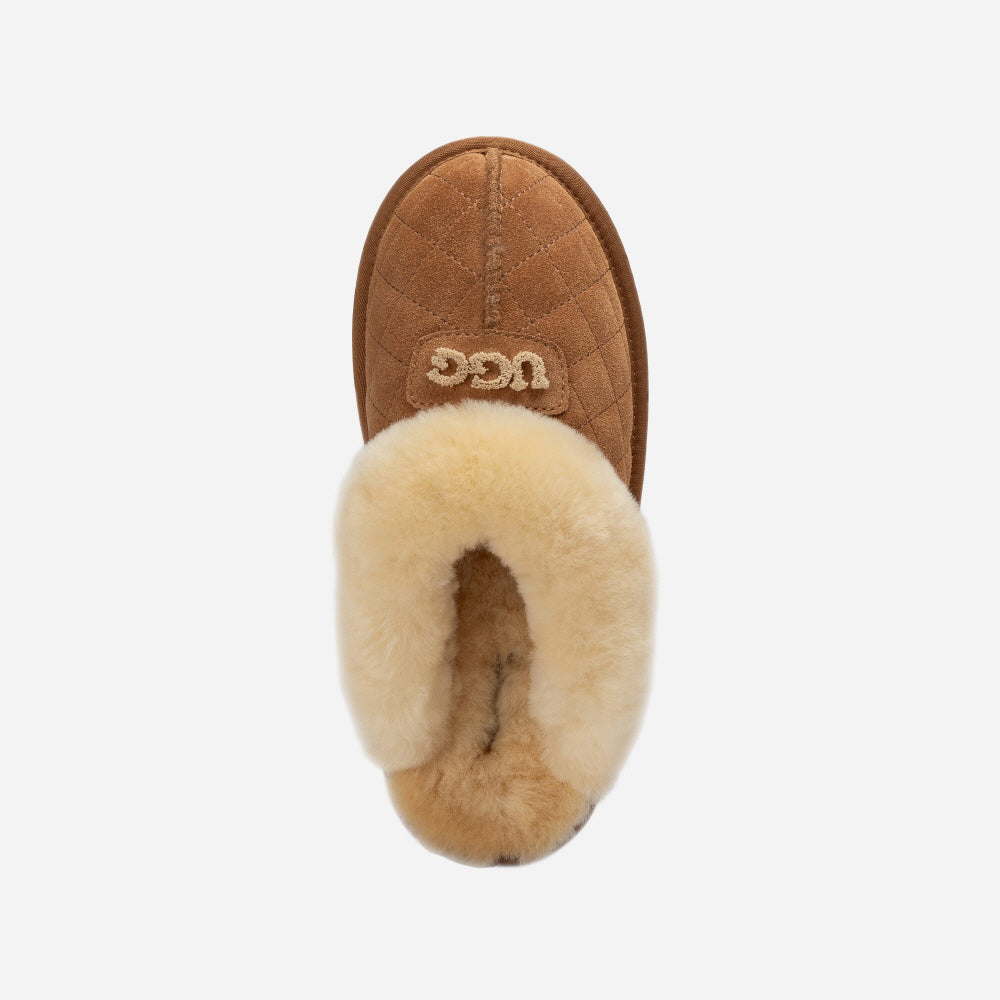 COQUETTE MATELASSE EMB LOGO SLIPPER (ELASTIC LOGO & WOOL STRAP) OZWEAR UGG OB114MDE