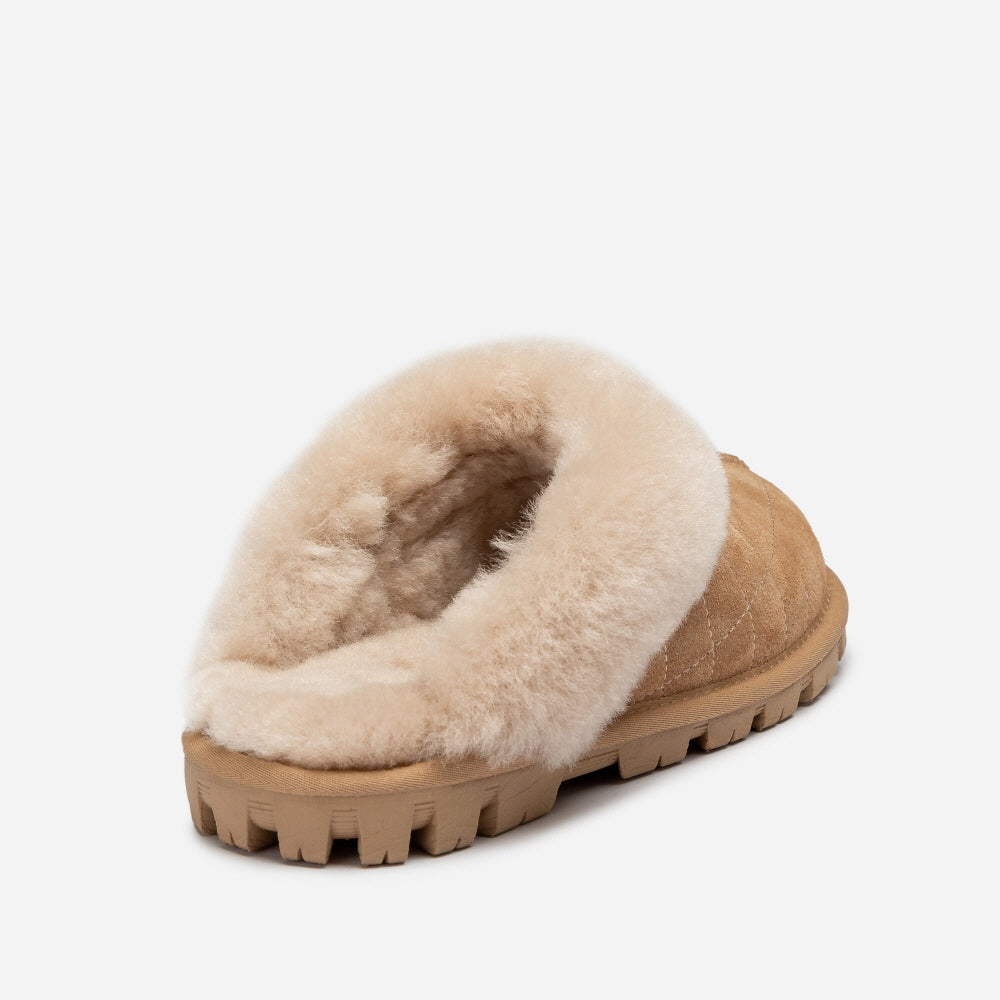 COQUETTE MATELASSE EMB LOGO SLIPPER (ELASTIC LOGO & WOOL STRAP) OZWEAR UGG OB114MDE