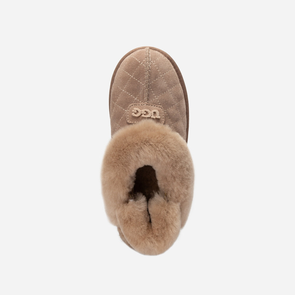 COQUETTE MATELASSE EMB LOGO SLIPPER (ELASTIC LOGO & WOOL STRAP) OZWEAR UGG OB114MDE