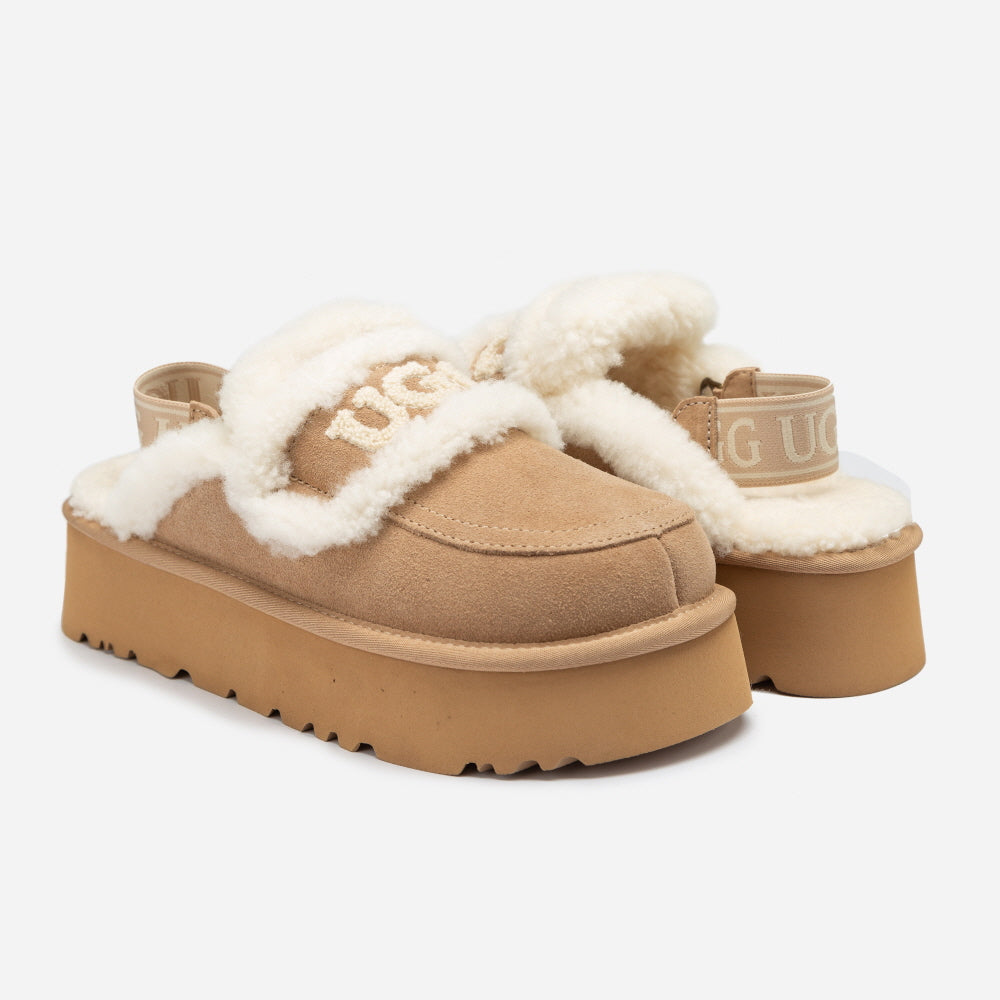 VIOLET SHEARLING PLATFORM SLIPPER(DETACHABLE  FEATURE) OZWEAR UGG OB938PD