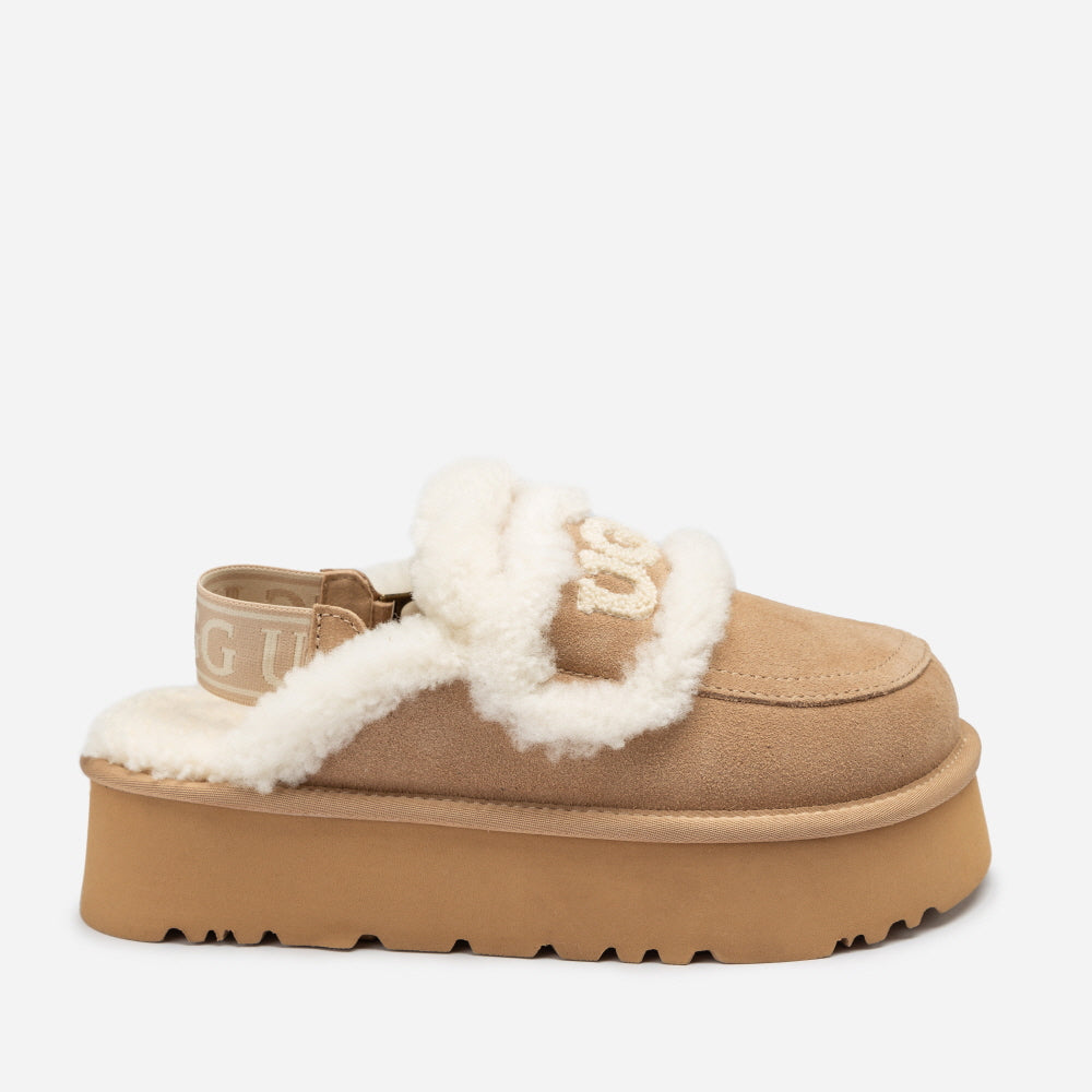 VIOLET SHEARLING PLATFORM SLIPPER(DETACHABLE  FEATURE) OZWEAR UGG OB938PD
