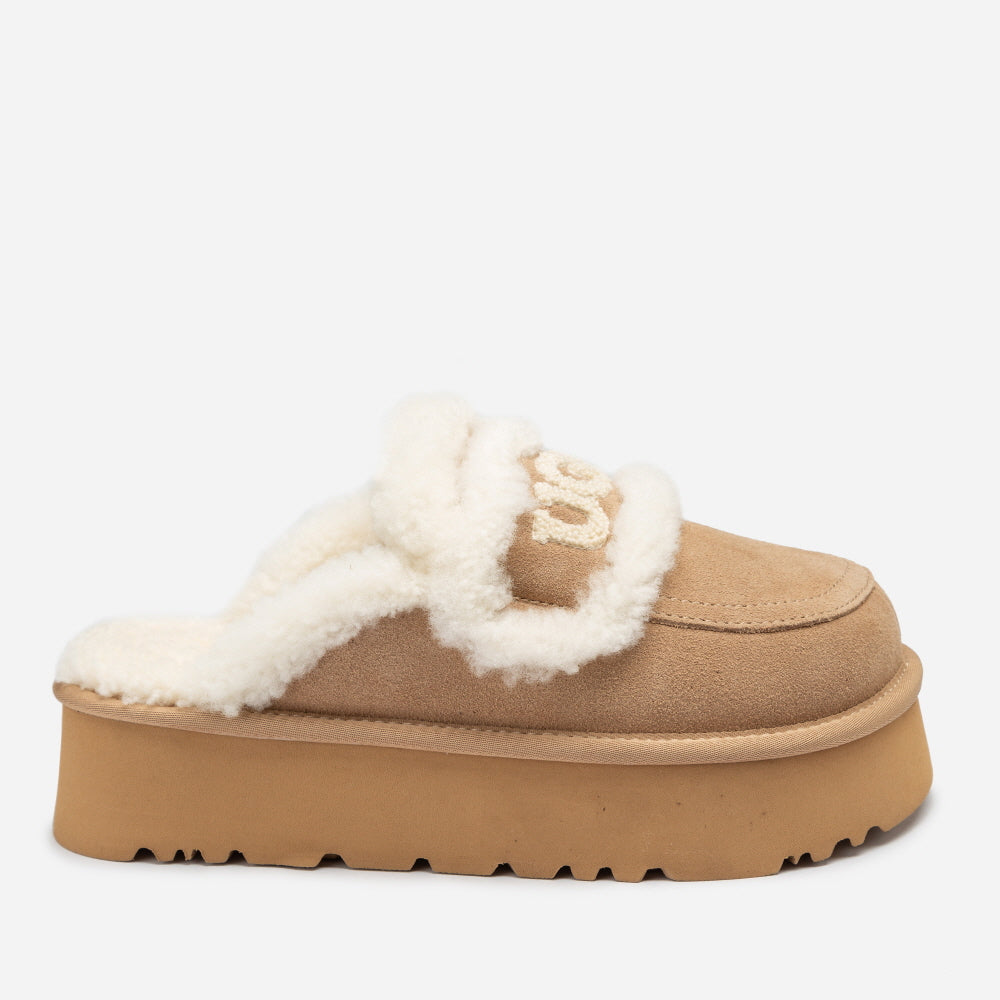 VIOLET SHEARLING PLATFORM SLIPPER(DETACHABLE  FEATURE) OZWEAR UGG OB938PD