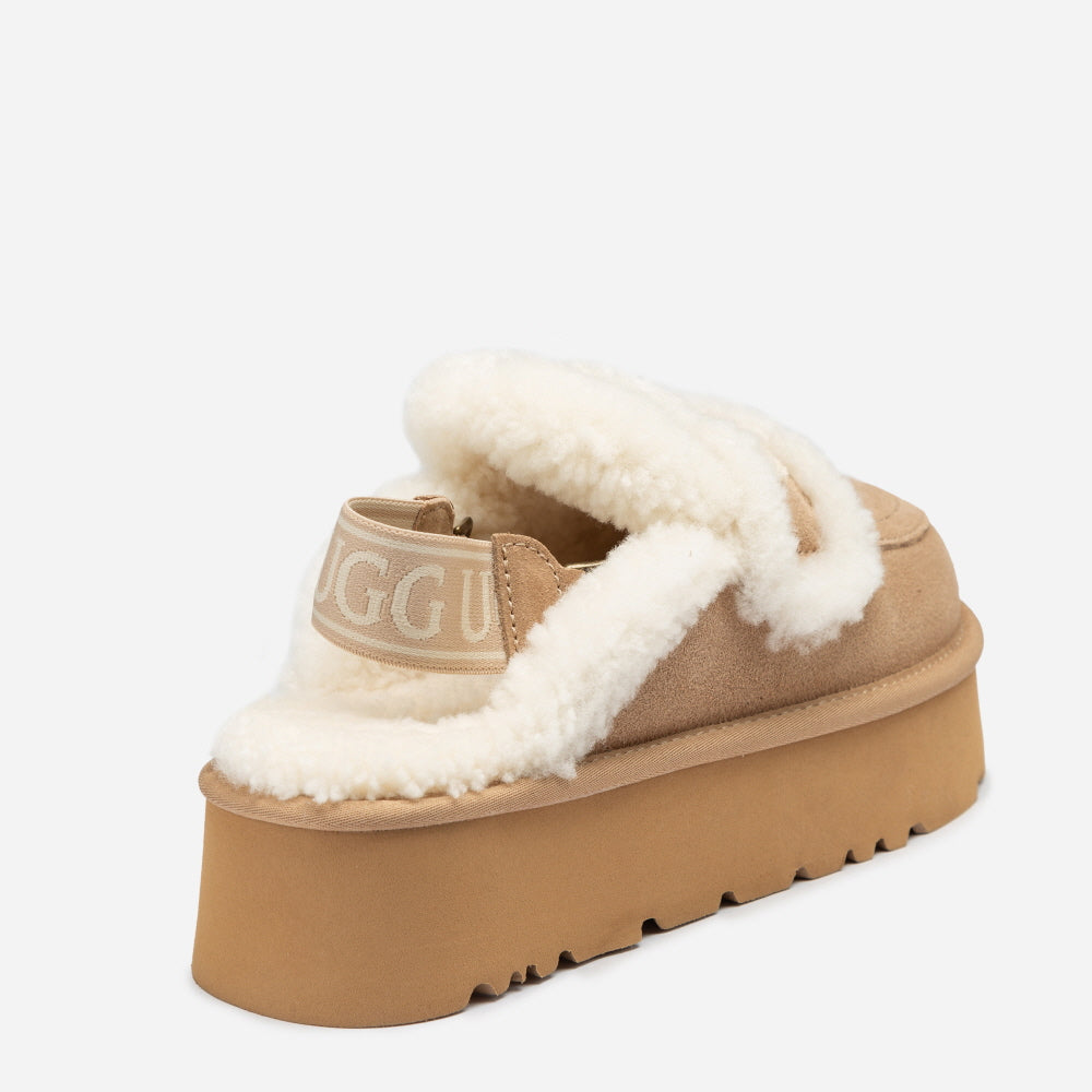 VIOLET SHEARLING PLATFORM SLIPPER(DETACHABLE  FEATURE) OZWEAR UGG OB938PD