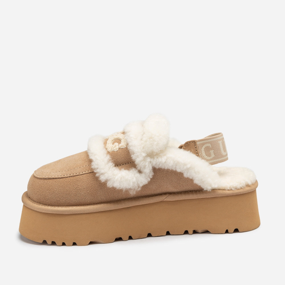 VIOLET SHEARLING PLATFORM SLIPPER(DETACHABLE  FEATURE) OZWEAR UGG OB938PD