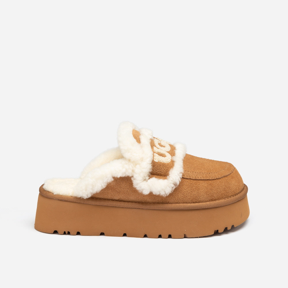VIOLET SHEARLING PLATFORM SLIPPER(DETACHABLE  FEATURE) OZWEAR UGG OB938PD