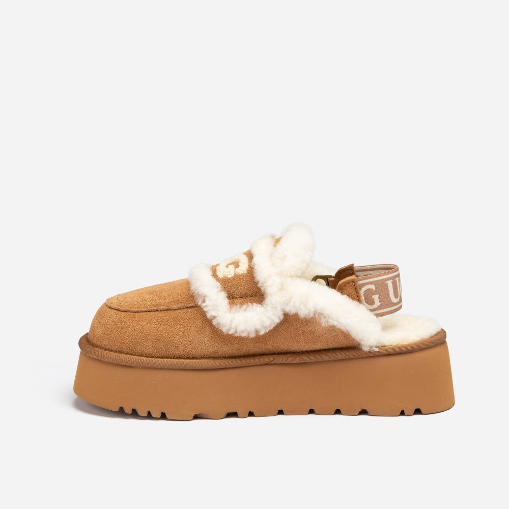 VIOLET SHEARLING PLATFORM SLIPPER(DETACHABLE  FEATURE) OZWEAR UGG OB938PD
