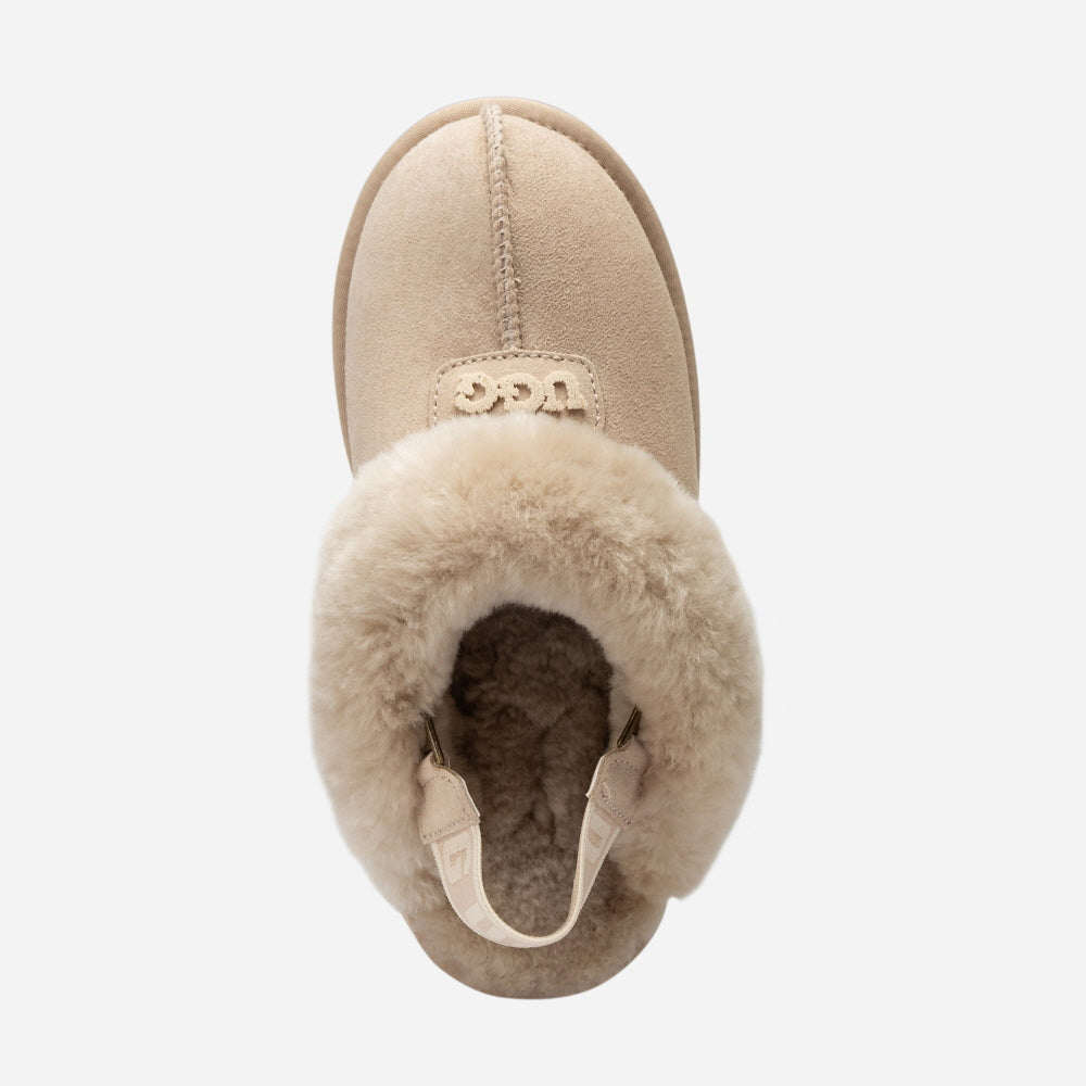 COQUETTE EMB LOGO PLATFORM SLIPPER (ELASTIC LOGO & WOOL STRAP) OZWEAR UGG OB114PDE