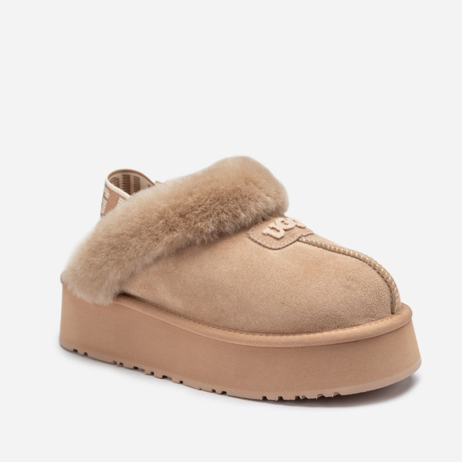COQUETTE EMB LOGO PLATFORM SLIPPER (ELASTIC LOGO & WOOL STRAP) OZWEAR UGG OB114PDE