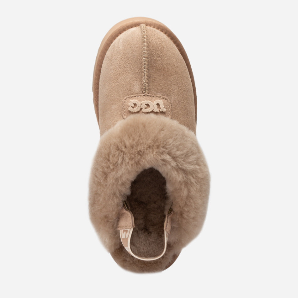 COQUETTE EMB LOGO PLATFORM SLIPPER (ELASTIC LOGO & WOOL STRAP) OZWEAR UGG OB114PDE