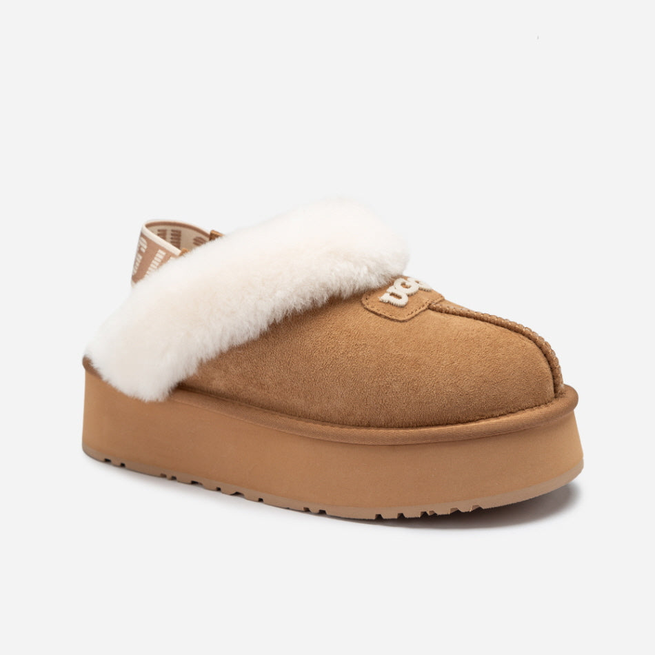 COQUETTE EMB LOGO PLATFORM SLIPPER (ELASTIC LOGO & WOOL STRAP) OZWEAR UGG OB114PDE