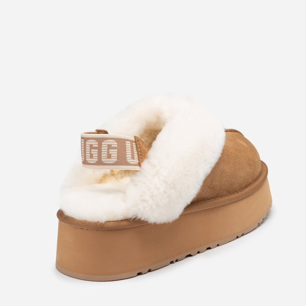 COQUETTE EMB LOGO PLATFORM SLIPPER (ELASTIC LOGO & WOOL STRAP) OZWEAR UGG OB114PDE