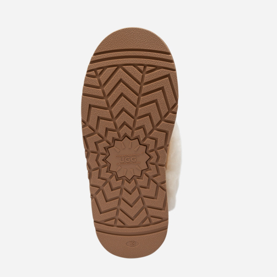 COQUETTE EMB LOGO PLATFORM SLIPPER (ELASTIC LOGO & WOOL STRAP) OZWEAR UGG OB114PDE