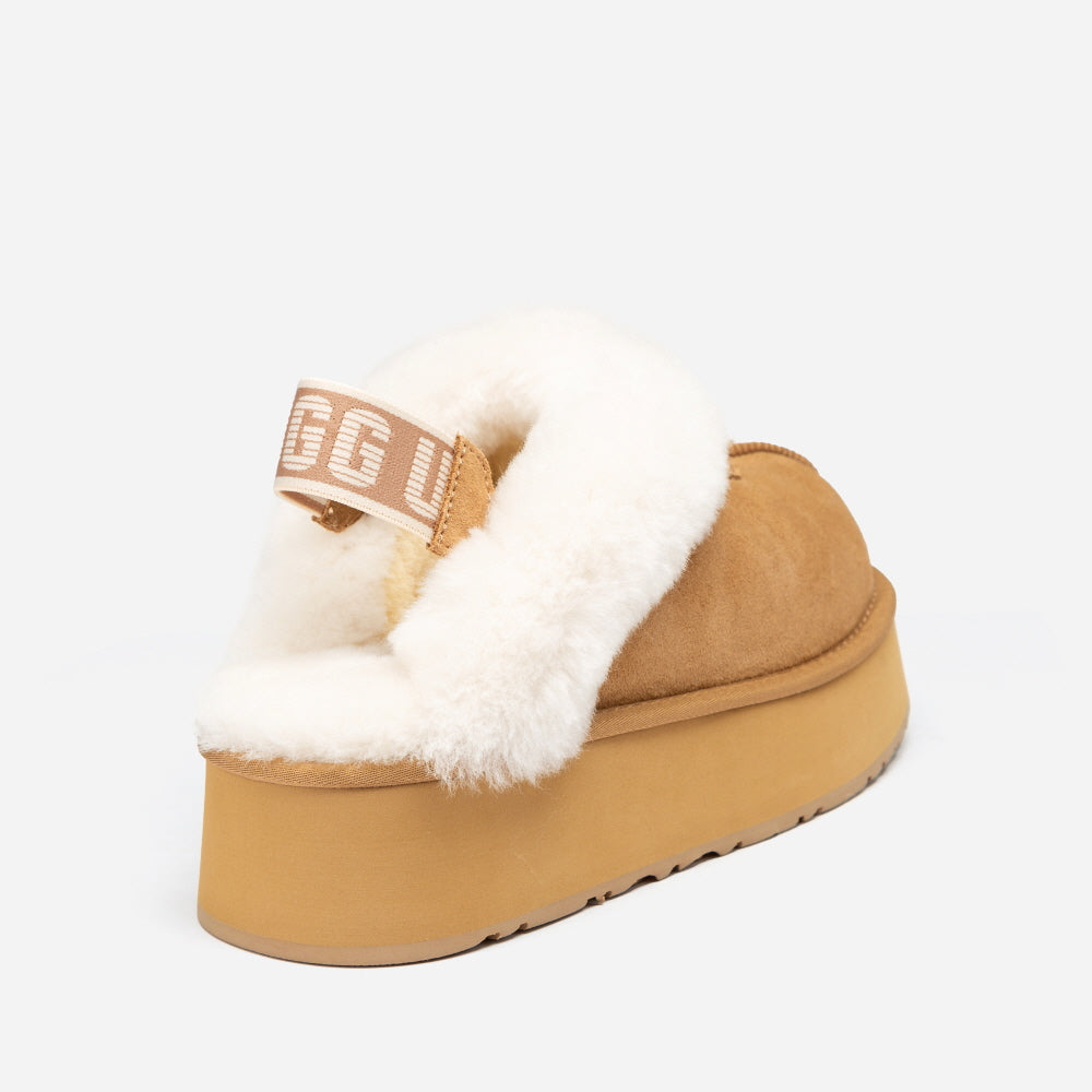 COQUETTE EMB LOGO PLATFORM SLIPPER (ELASTIC LOGO & WOOL STRAP) OZWEAR UGG OB114PDE