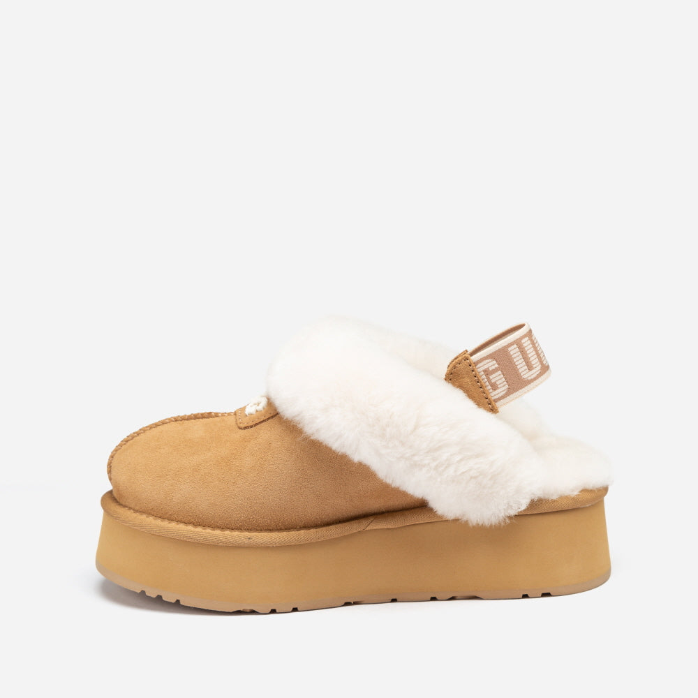 COQUETTE EMB LOGO PLATFORM SLIPPER (ELASTIC LOGO & WOOL STRAP) OZWEAR UGG OB114PDE