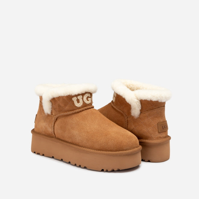 BONDI MATELASSÉ SHEARLING ULTRA MINI PLATFORM BOOT OB915MUP