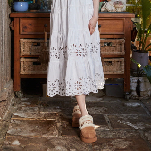 VIOLET SHEARLING PLATFORM SLIPPER(DETACHABLE  FEATURE) OZWEAR UGG OB938PD