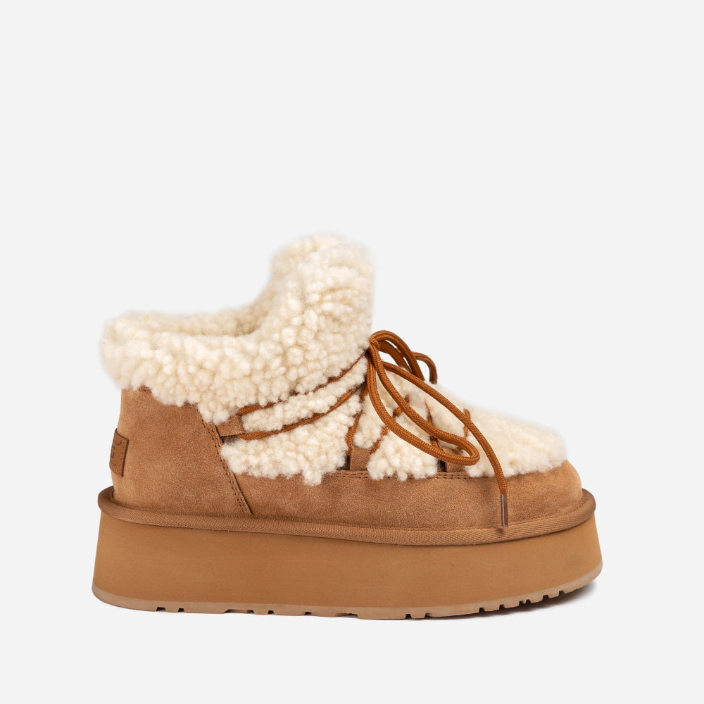 CLASSIC FLUFFY LACE-UP PLATFORM MINI SNOW BOOTS OZWEAR UGG OB849F