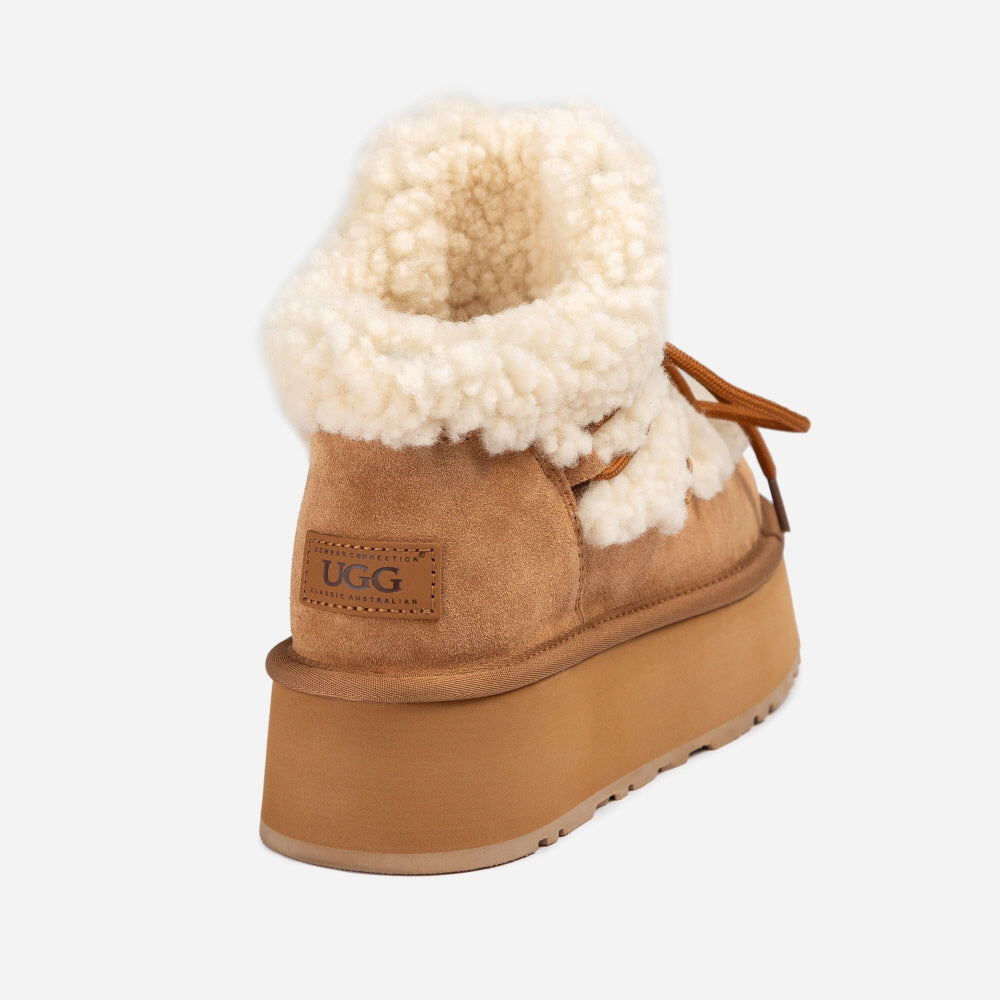 CLASSIC FLUFFY LACE-UP PLATFORM MINI SNOW BOOTS OZWEAR UGG OB849F