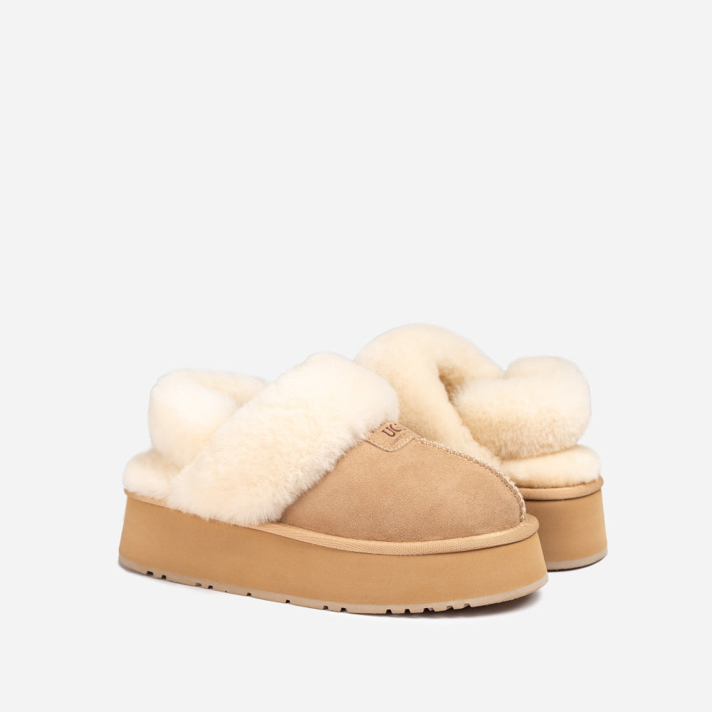 COQUETTE PLATFORM SLIPPER (ELASTIC LOGO & WOOL STRAP) OZWEAR UGG OB114CPD
