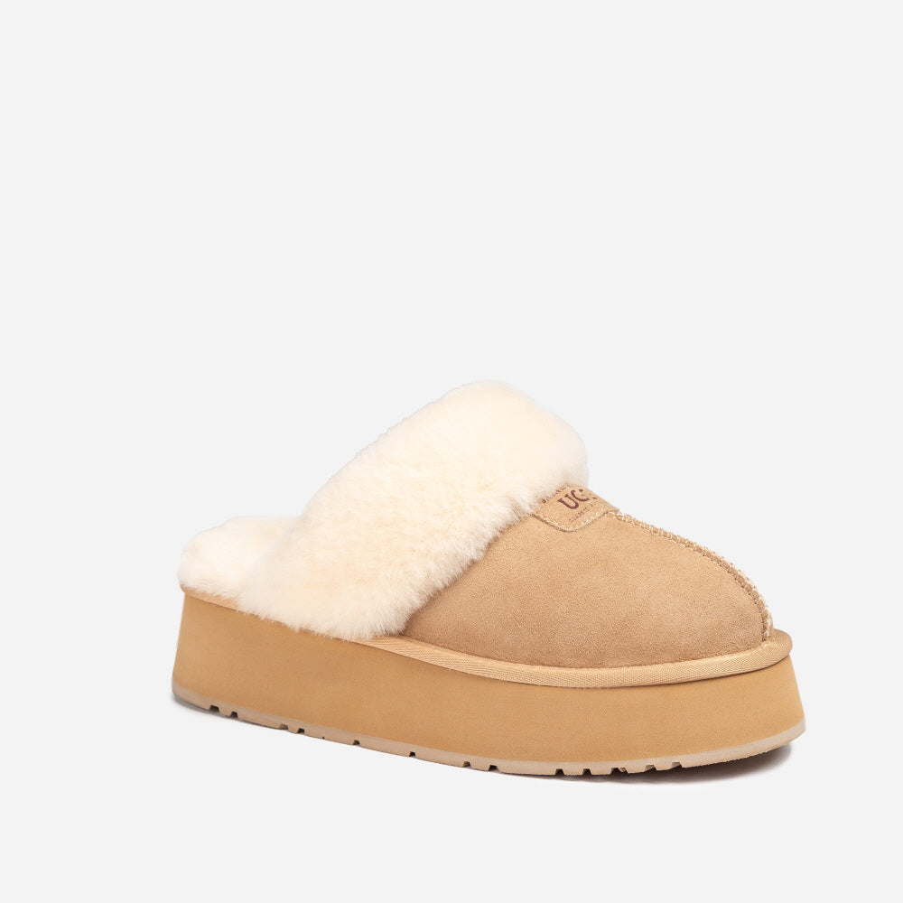 COQUETTE PLATFORM SLIPPER (ELASTIC LOGO & WOOL STRAP) OZWEAR UGG OB114CPD