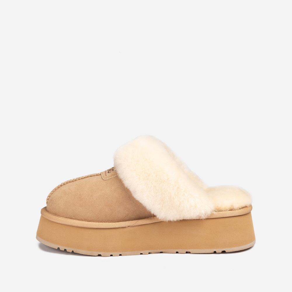 COQUETTE PLATFORM SLIPPER (ELASTIC LOGO & WOOL STRAP) OZWEAR UGG OB114CPD
