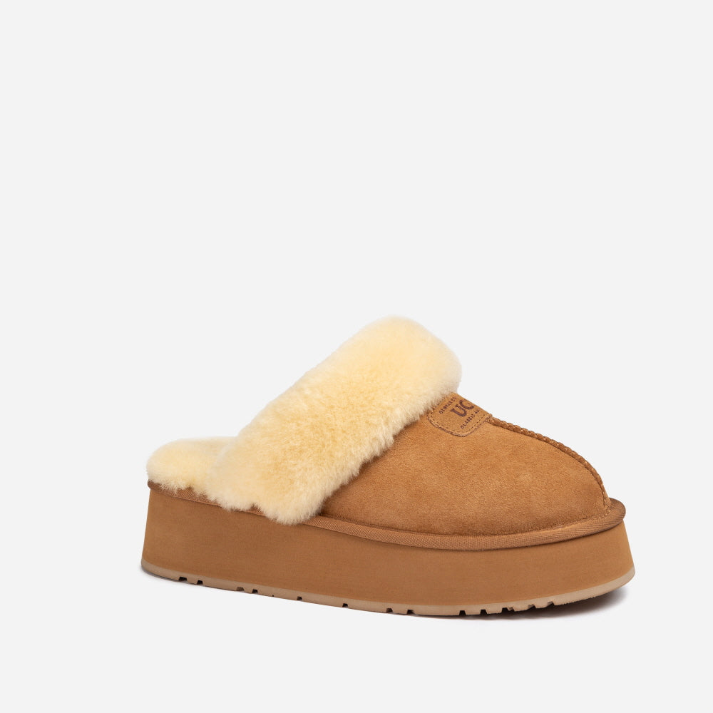 COQUETTE PLATFORM SLIPPER (ELASTIC LOGO & WOOL STRAP) OZWEAR UGG OB114CPD