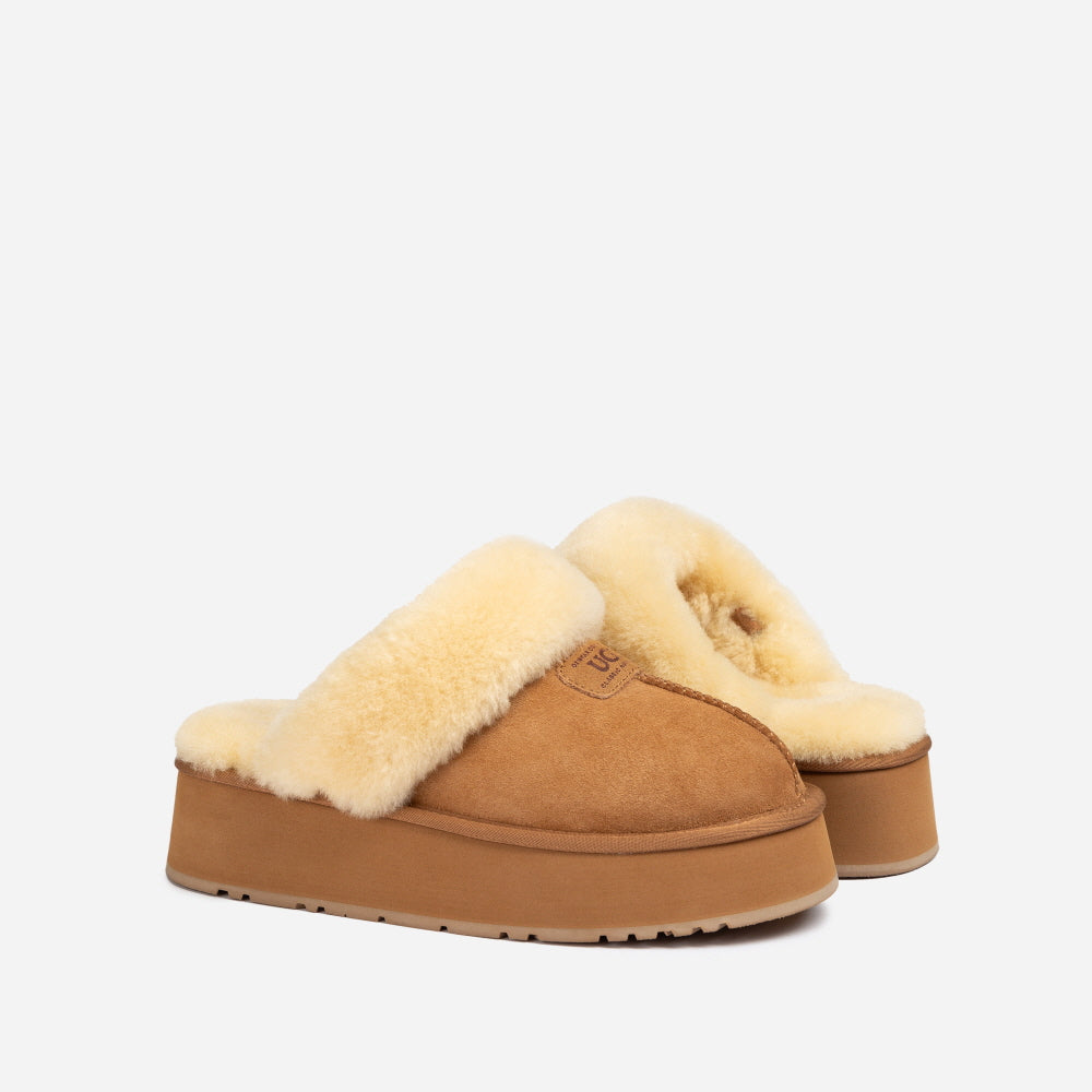 COQUETTE PLATFORM SLIPPER (ELASTIC LOGO & WOOL STRAP) OZWEAR UGG OB114CPD