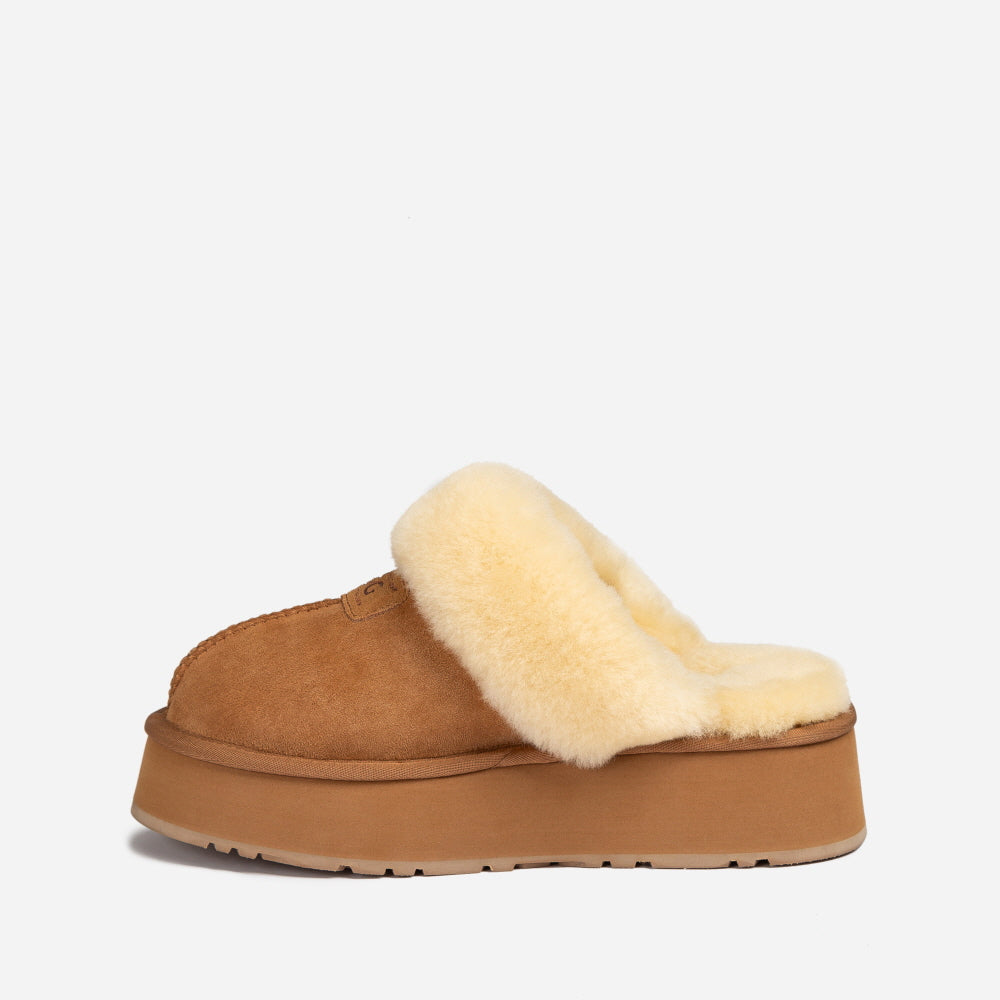 COQUETTE PLATFORM SLIPPER (ELASTIC LOGO & WOOL STRAP) OZWEAR UGG OB114CPD