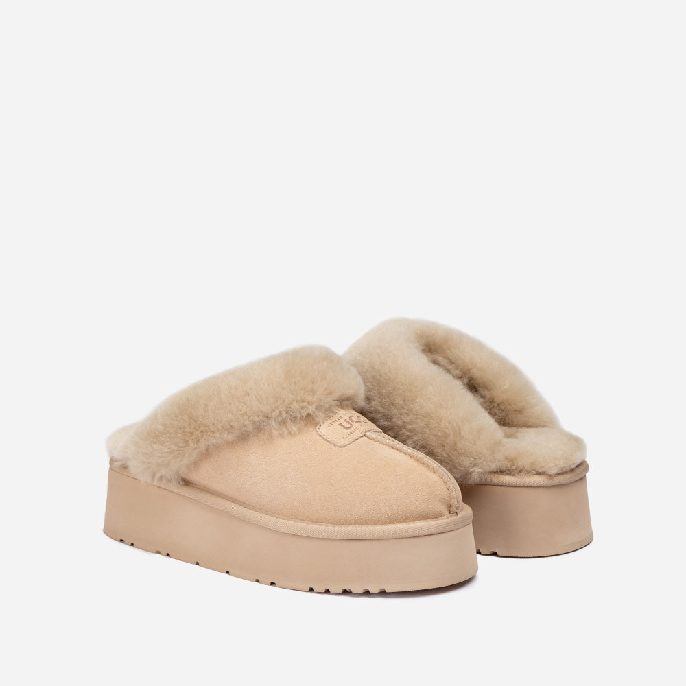 COQUETTE PLATFORM SLIPPER (ELASTIC LOGO & WOOL STRAP) OZWEAR UGG OB114CPD